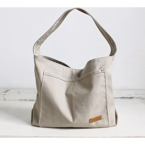 Original Handmade canvas bag Totes Leather Canvas Tote Handbag for Women Beach Bag Shoulder Bag Back to school