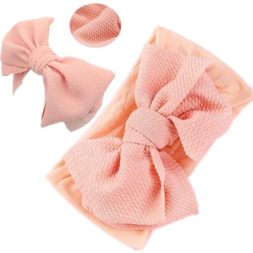 Candy Solid Nylon Bowknot Baby Girls Headband Infant Turban Headwraps Newborns Photography Props Haarband Baby Hair Accessories