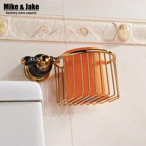 Luxury gold brass Toilet Paper basket Holder toilet paper roll Holder,Tissue bumf Holder,Bathroom Accessories Products