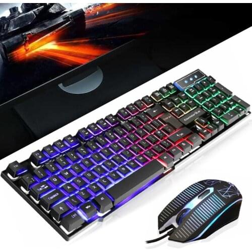 LED USB Wired Gaming Keyboard and Mouse Set for Xbox One PC Laptop Mechanical Keyboard 104 keys USB Mouse