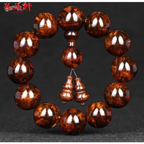 Top Hainan yellow pear black oil pear solitary product hand string spider grain tiger skin grain mountain water grain Buddhabead