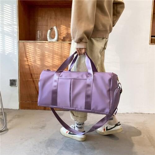 Outdoor Waterproof Nylon Sports Gym Bags Men Women Training Fitness Travel Handbag Yoga Mat Sport Bag with shoes Compartment