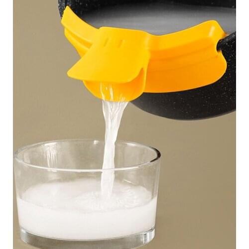 1 PC Duckbill-shaped Leakproof Liquid Deflector Round Edge Soup Pourer Kitchen Accessory for Pots and Pans Kitchen Cookware