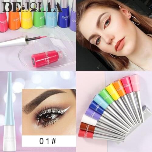 1PC Colorful Liquid Eyeliner Quick Dry Natural Easy to Wear Waterproof Long-lasting Cosmetics Eye Liner Makeup Tool for Woman