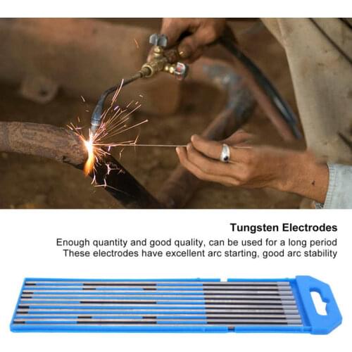 10Pcs Professional Tungsten Electrodes Welding Electrodes WC20 3.2x175mm Cerium Tungsten Electrodes Needle TIG Rods Grey Head