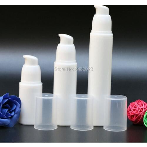 15ml 30ml 50ml Mini Portable Airless Pump Bottles With Transparent Cap Empty Cosmetic Containers Travel Shampoo Bottle 10pcs/lot
