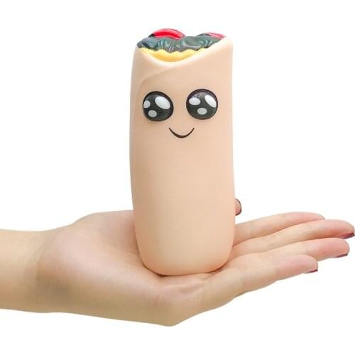 Newkawaii Squeeze Throw Burrito Squishy Doll Slow Rising Stress Relief Squeeze Toys for Baby Kids Xmas Gift 2Pcs