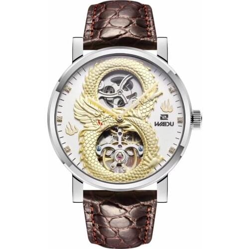 3 Style Amazing Carving Dragon Tourbillon Automatic Mechanical Mens Watch Hollow Technology Wrist Watch 43mm