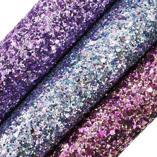 A4 Sheet 21x30cm Chunky Glitter Fabric Leather For Craft Sewing Bow DIY F0363