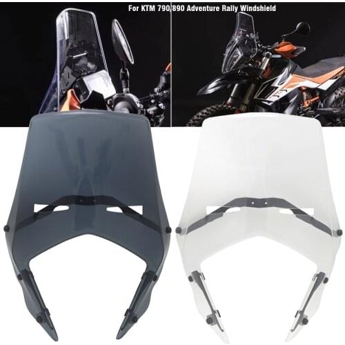 Motorcycle Windshield Windscreen Accessories Double Bubble Acrylic For 790/890 Adventure Rally Light Grey or Clear