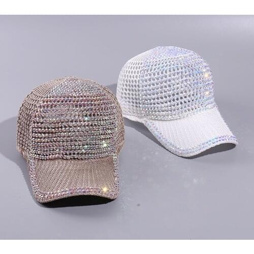 New Mesh Diamond Baseball Cap Outdoor Sports Breathable Sunshade Hat Travel Sunscreen Fashion Duck Tongue Hat