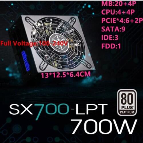 New Original PSU For SilverStone Brand SFX-L Full Modular 80plus Platinum Game Mute Power Supply 700W Power Supply SX700-LPT