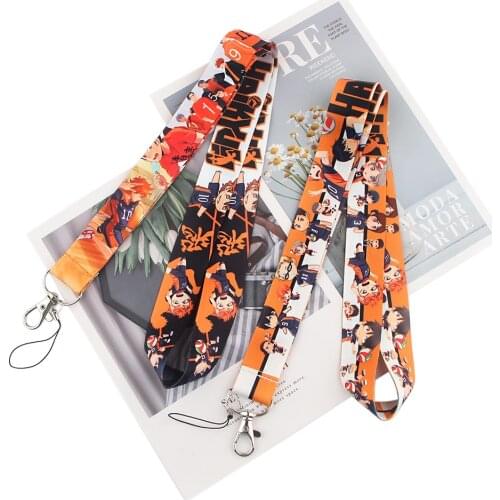 ZF2393 1pcs Cool Anime Volleyball Boy Cartoon Key Chain Lanyard Gifts For Kids Students Friends Phone USB Badge Holder Necklace