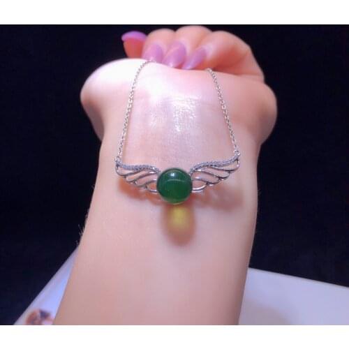 Natural blue amber pendants necklaces 10mm beads pendant with 925 sterling silver pendant necklace fine jewelry pearl necklace