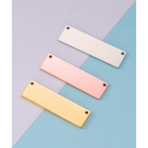 Fnixtar Stainless Steel Blank Bar Pendant Necklace Bar Both Sides Mirror Polish Pendants 10*35mm 20piece/lot