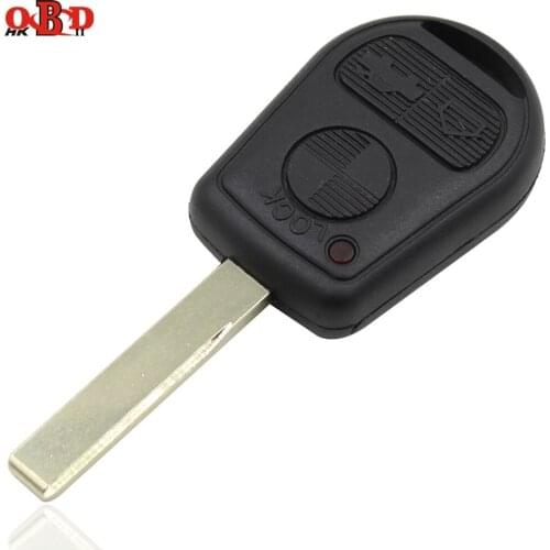 HKOBDII 5pcs,Uncut Blade Key Remote Fob Case Replacement Car Key Shell Cover Keyless Fob Rubber Housing for BMW 3 buttons