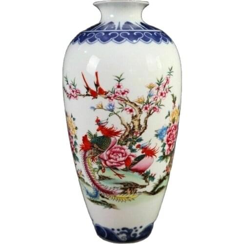 China Old porcelain Painted Flower and Phoenix painting Porcelain vases