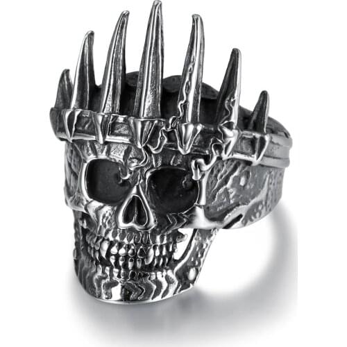 Crown Skull Ring Men Personality Alternative First Punk Jewelry Wholesale Trade Europe And The United States Popular Exaggerated