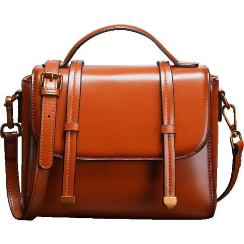 Leather material messenger bag retro trend small bag fashion womens shoulder bag