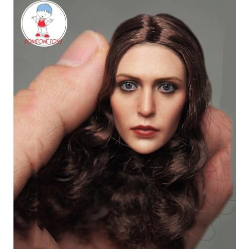1/6 Scale Elizabeth Olsen Scarlet Witch Head Sculpt Female Head Carving for 12 Inches DIY Action Figures