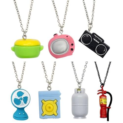 Fashion Resin Necklace TV Radio Fan Washing Machine Fire extinguisher Handmade Resin Pendant Chain Necklace Jewelry For Women