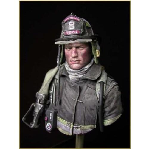 New Unassembled 1/10 city fire fighter bust figure Resin Kit DIY Toys Unpainted resin model