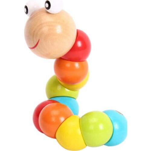 Montessori Educational changeable shape worm twist puppet caterpillar kids colorful cognition playmate fun educational gift toy