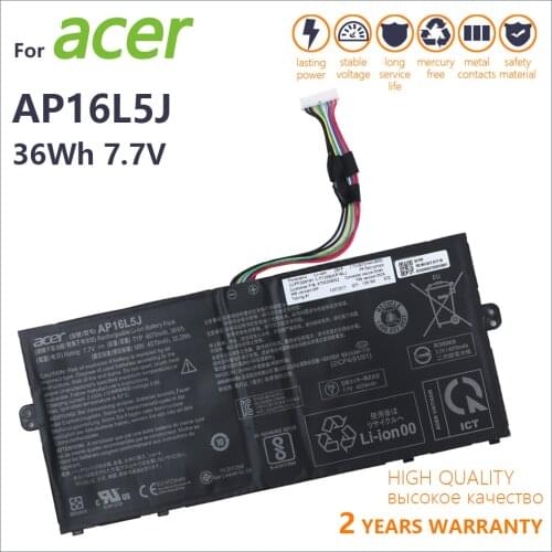 Genuine new AP16L5J Laptop Battery For Acer Aspire Swift 5 SF514-52T Spin 1 SP111-32N 2ICP4/91/91 36Wh 7.7V 4670mAh batteria
