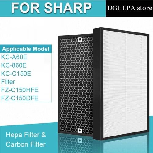 Fit Sharp FZ-C150HFE FZ-C150DFE Air Purifier Filter and Carbon Filter For KC-A60E KC-860E KC-C150E KC-860U Series