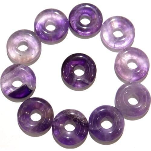 18MM Natural stone Turquoises Quartz Crystal lapis Opal tiger eye donut pendant for diy Jewelry making necklace Accessories8PCS