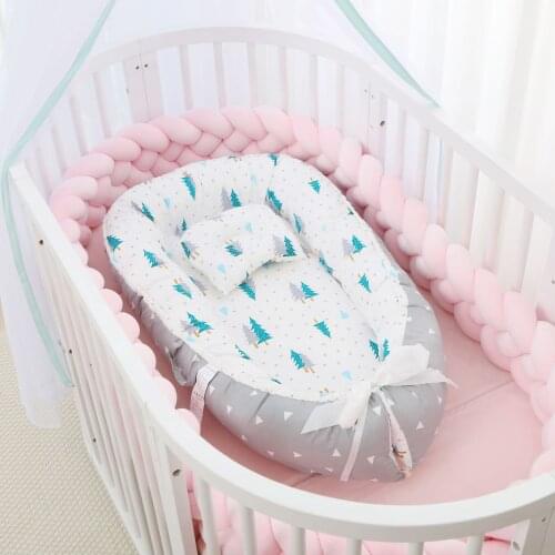 50*85cm Portable Baby Nest Bed for Boys Girls Travel Bed Infant Cotton Cradle Crib Baby Bassinet Newborn Bed Baby Crib Baby Nest