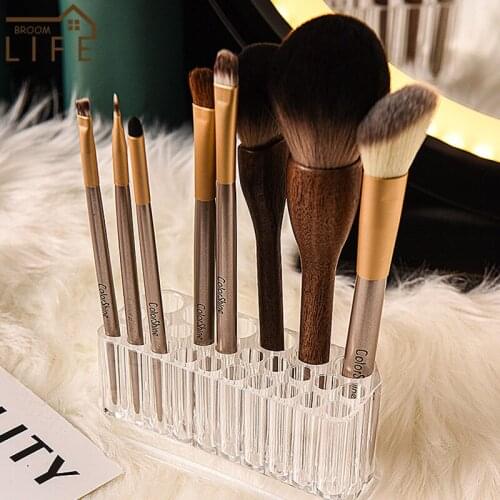 Transparent Makeup Brushes Holder 26 Hole Cosmetic Storage Stand Eyebrow Pencil Lipstick Storage Rack Home Supplies Accessories