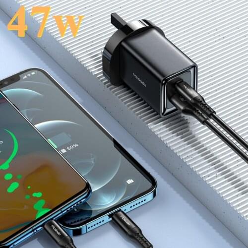 GaN 47W 1Port Quick Charger 4.0 3.0 Type C PD USB Charger For Iphone Samsung Smart Phone Portable Wall Charger For Xiaomi Laptop