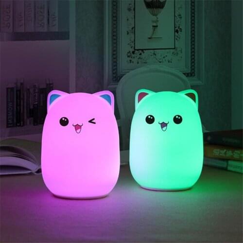 Cute Silicone Bear Night Light Bedroom Lamp Luminaria Children Toys Bed Lamp Sleeping Night Lamp Bedroom Decoration Kids Gift