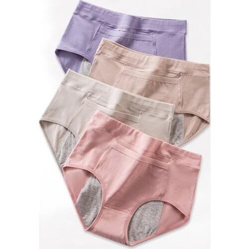 High Waist 3Pcs/Set Leak Proof Menstrual Period Panties Women Underwear Physiological Pants Cotton Female Briefs Dropshiping