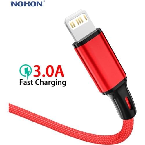USB Cable For iPhone 12 11 Pro Max XS X 6s 7 8 Plus SE 2 Apple iPad Lighting 3A Fast Charge Phone Cord Long Charger Data Wire 3M