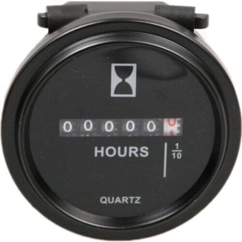 1pcs Black XY-001 DC 6-80V 0.3W Round Shape 6 Digital Display Hour Meter Fork Lifts Trucks Race Cars Boats Golf Carts