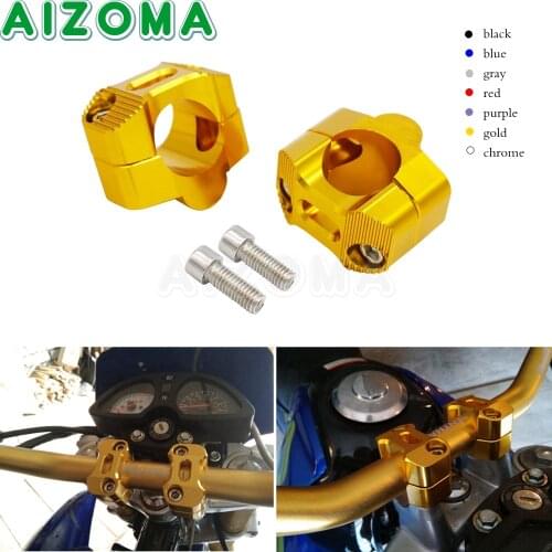 7 Color Motorcycle 22/28mm Handlebar Heightening Riser Bar Clamp Mount For Kawasaki Yamaha Honda Dirt Pit Bike 20mm Rise
