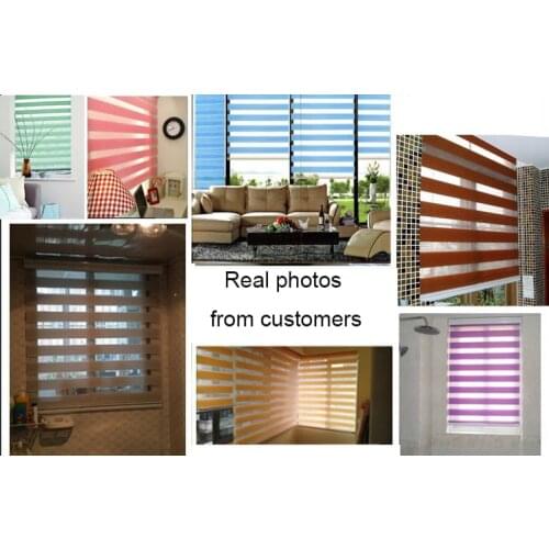 Zebra Blinds Shading Dustproof Double Layer Filtering Windows Roller Blinds Custom Size for Kitchen Bedroom Living Room Office