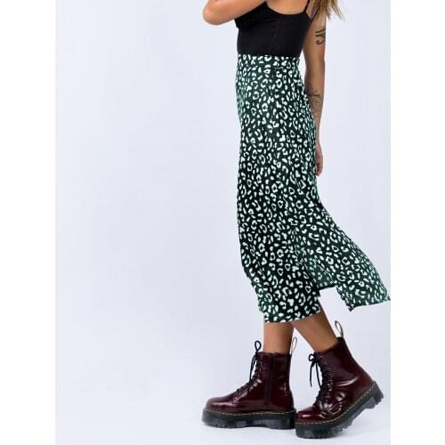 Woman Vintage Beach Skirts Harajuku Summer Autumn Leopard Print Printing Split Skirts Sexy Skirts Womans Clothing 2021 Casual