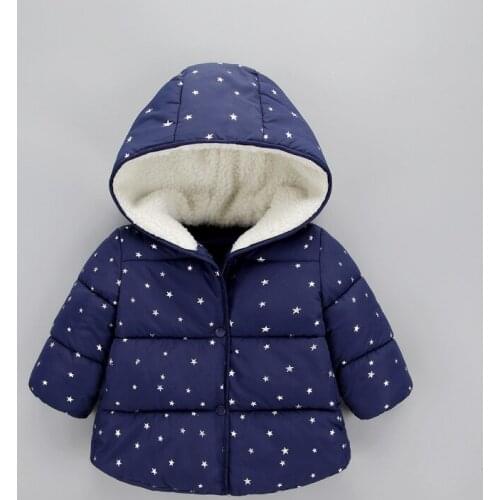 Winter ChildrenS Cotton Clothes Thickening Parkas Kids Baby Boys/Girls Hooded Cotton Coats Baby Warming Plush Jacket Fashion