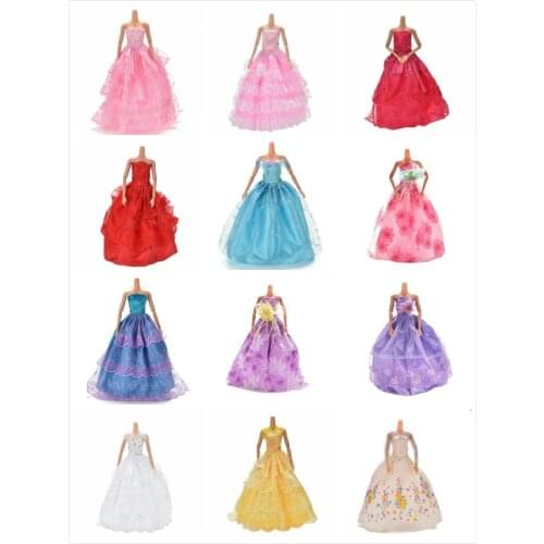 One Pcs Doll Dress Clothes Clothing Elegant Lace Multi Layers Wedding Dress For Doll Luxury Floral Dolls Accessories