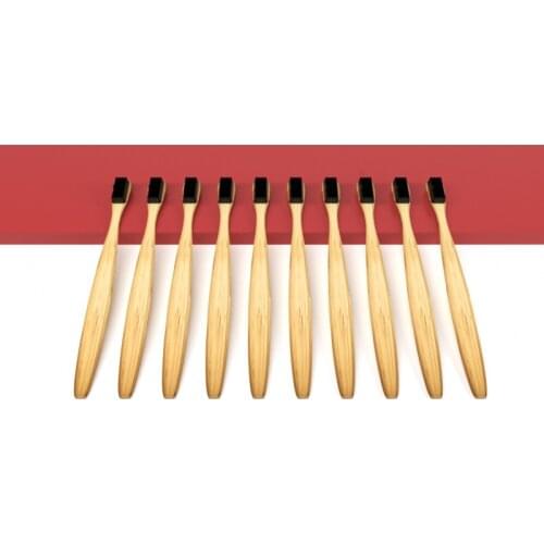 10pcs Charcoal Bristle Bamboo Toothbrush Adult Wood toothbrush toothbrush travel friendly charcoal toothbrush Easy brushing tool