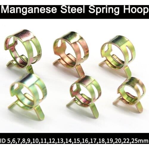 10 Pieces of Manganese Steel Spring Hoop Hand Pressure Color Galvanized Elastic Hoop Hose Hoop Water Pipe Hoop