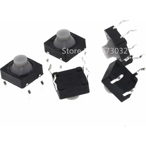 100pcs 8*8*5mm Touch switch DIP Silicone mute switch 4Pins Light touch switch 8x8x5