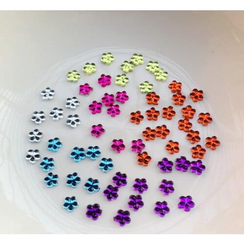 4mm 200 lovely flowers with crystal flat back rhinestone nail art deco DIY make accessories rhinestone applique