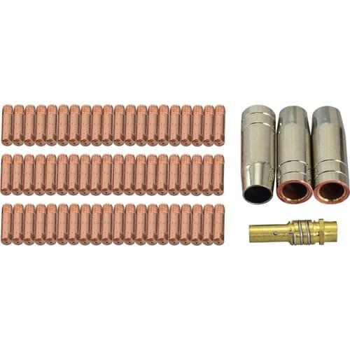 64Pcs MB15 Contact Tip Gas Nozzle Tip Holder for 15AK Co2 MIG Welding Torch 0.8mm Welding Torch Consumables