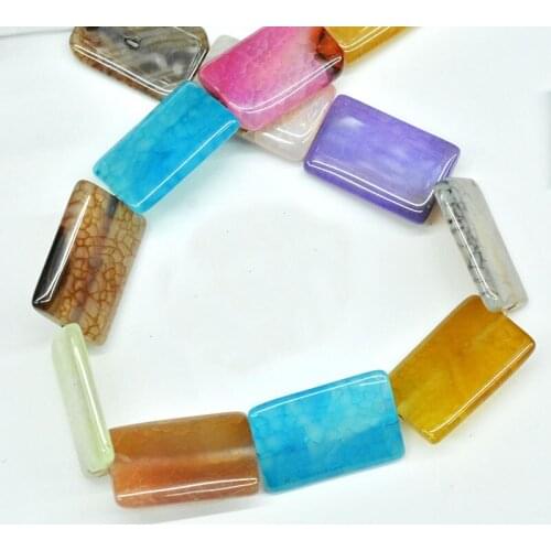 Agate Assorted Natural Rectangle Round Full Strand Healing Gem Semi Precious Stone Beads for DIY Bracelet Necklace Jewelry Ma