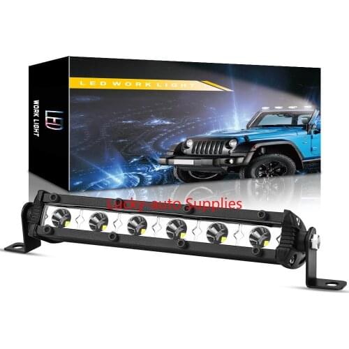 Car Led Work Light Small Single Row 6LED 18W Led Strip Light Modified Auxiliary Light