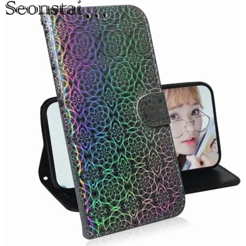 Bling Fundas Leather Phone Case For iPhone 11 Pro Max XR XS 8 7 6 6S Plus 5 5S 7Plus Wallet Flip Shining Coque With Card Slot